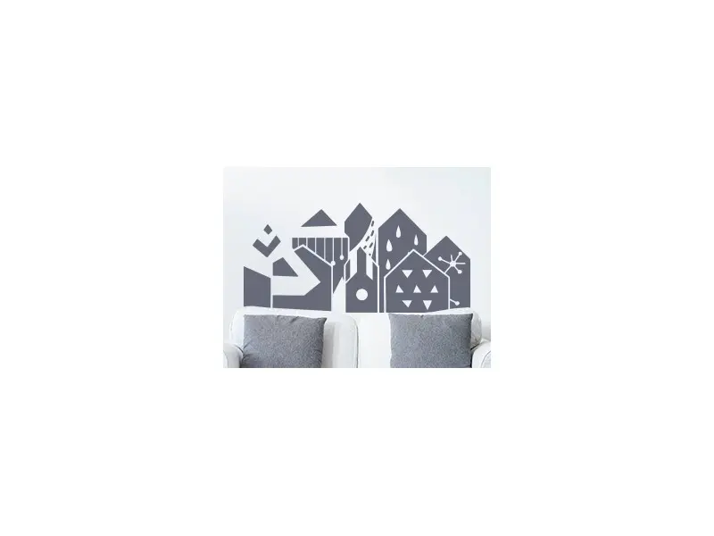 Sticker mural Paysages & Skylines Skyline Abstrait résultat en situation gros plan Sticker Skyline Abstrait