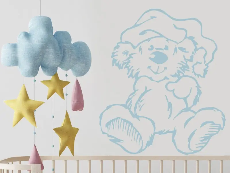 Sticker mural Oursons Ourson 4 résultat en situation gros plan Sticker Ourson 4