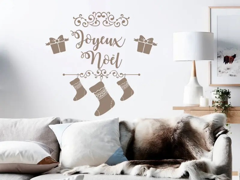 Sticker mural Noël Ornement Décoratif de Noël 2 résultat en situation Sticker Ornement Décoratif de Noël 2