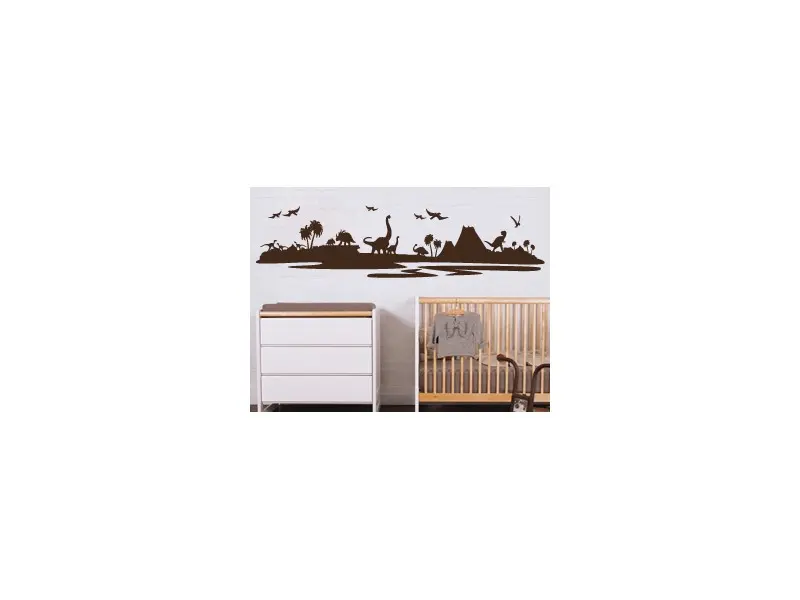 Sticker Paysage Dinosaures