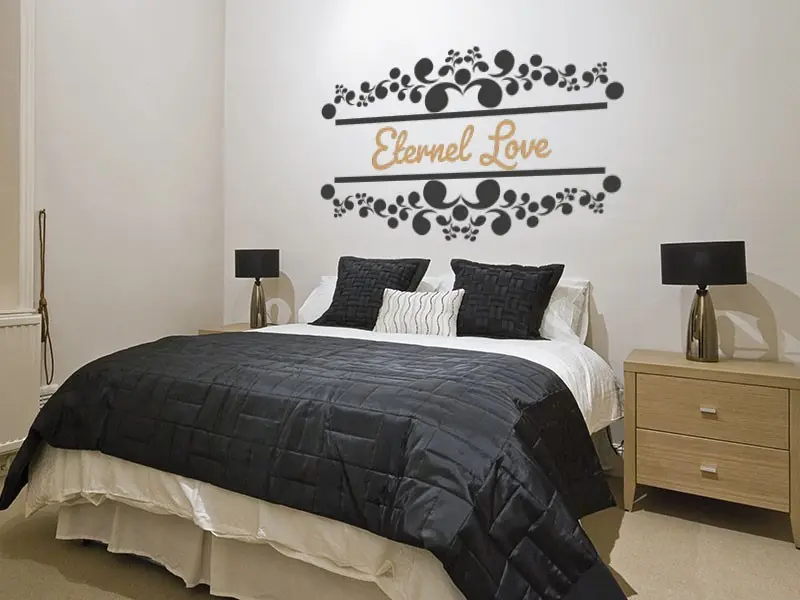 Sticker mural Ornement Texte Personnalisable résultat en situation