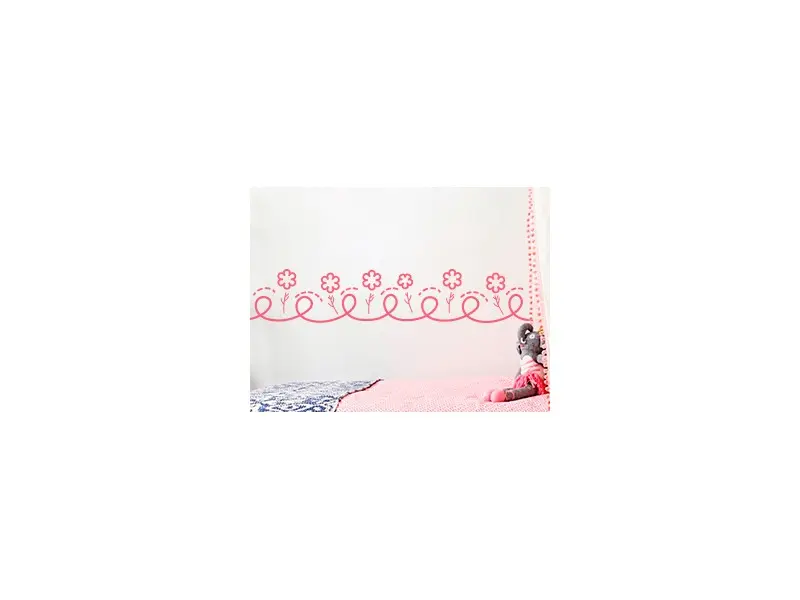 Sticker mural Stickers Frises Frise Petites Fleurs résultat en situation gros plan Sticker Frise Petites Fleurs