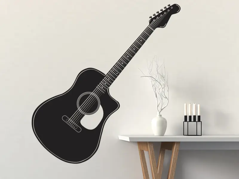 Sticker mural Guitare Classique résultat en situation Sticker mural Guitare Classique résultat en situation