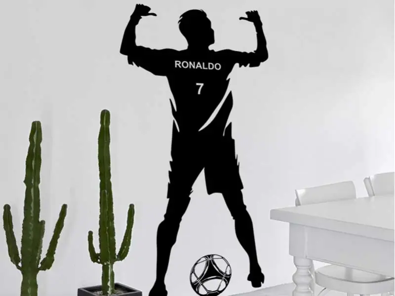 Sticker mural Football Joueur de Foot 2 résultat en situation gros plan Sticker Joueur de Foot 2