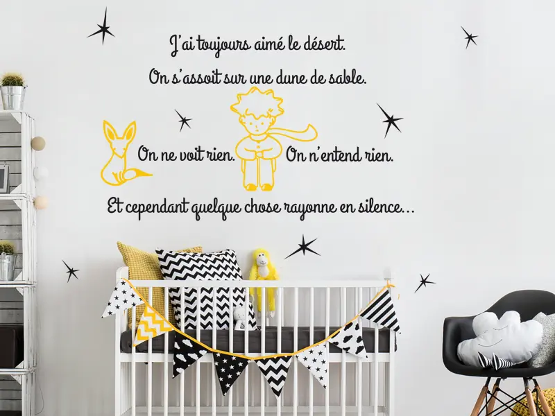 Sticker mural Petit Prince Citation Petit Prince 6 résultat en situation Sticker Citation Petit Prince 6