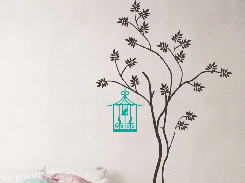 Sticker Arbre Cage Oiseau 3