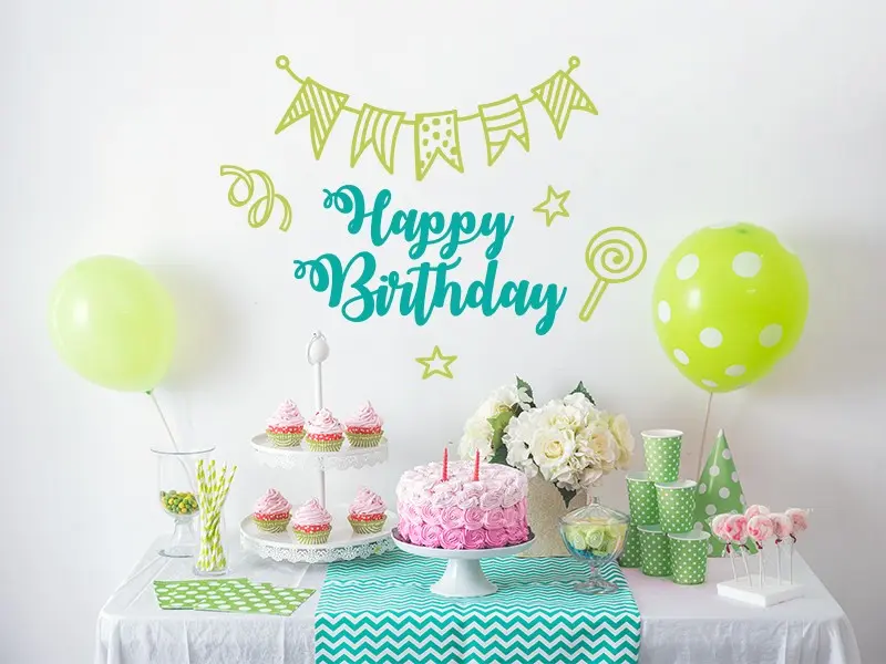 Sticker mural Autres événements Fête Personnalisée 4 résultat en situation Sticker Fête Personnalisée 4