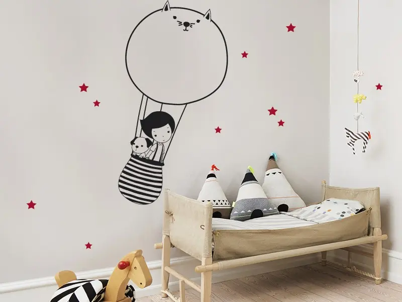 Sticker mural Avions & Bateaux Montgolfière résultat en situation Sticker Montgolfière