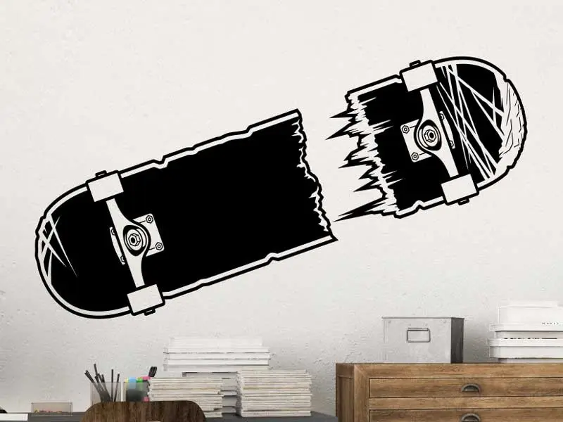 Sticker mural Skate & Ride Skateboard 2 résultat en situation gros plan Sticker Skateboard 2