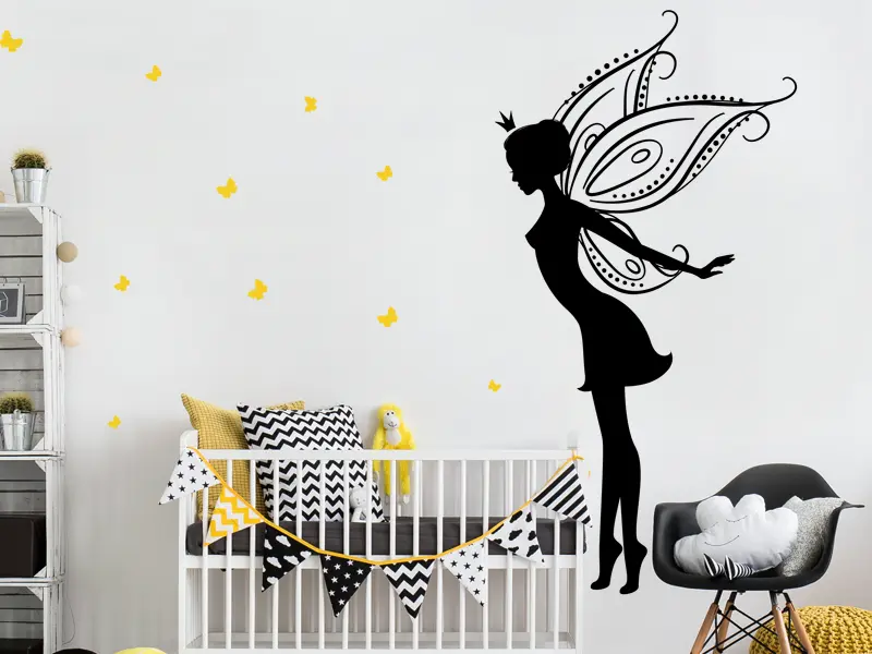 Sticker mural Féerique Fée Princesse résultat en situation Sticker Fée Princesse