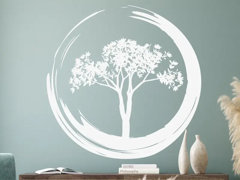 Sticker mural Stickers Arbre de vie Arbre de vie Zen résultat en situation gros plan Sticker Arbre de vie Zen