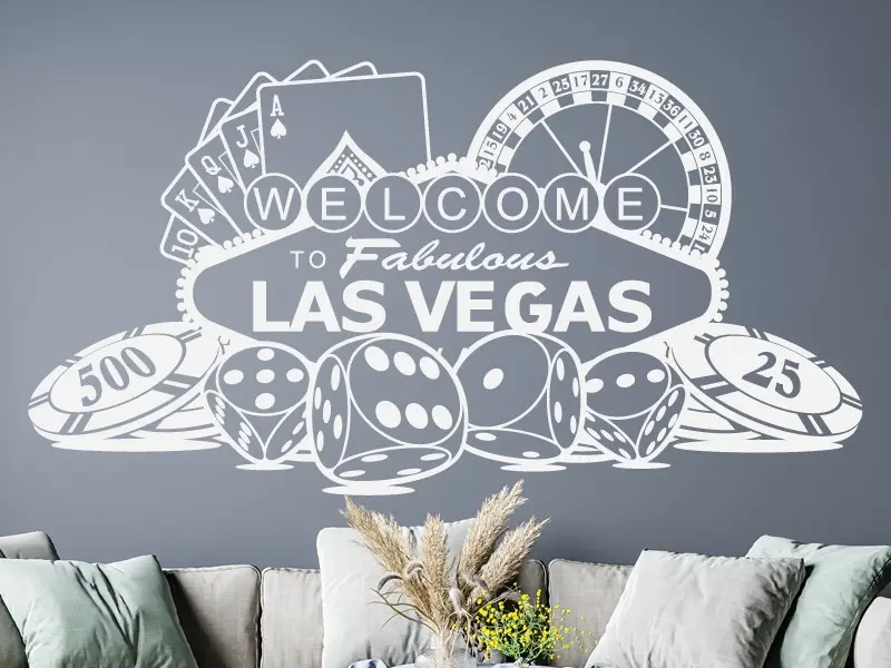 Autocolante de parede Jogos Casino Las Vegas Poker