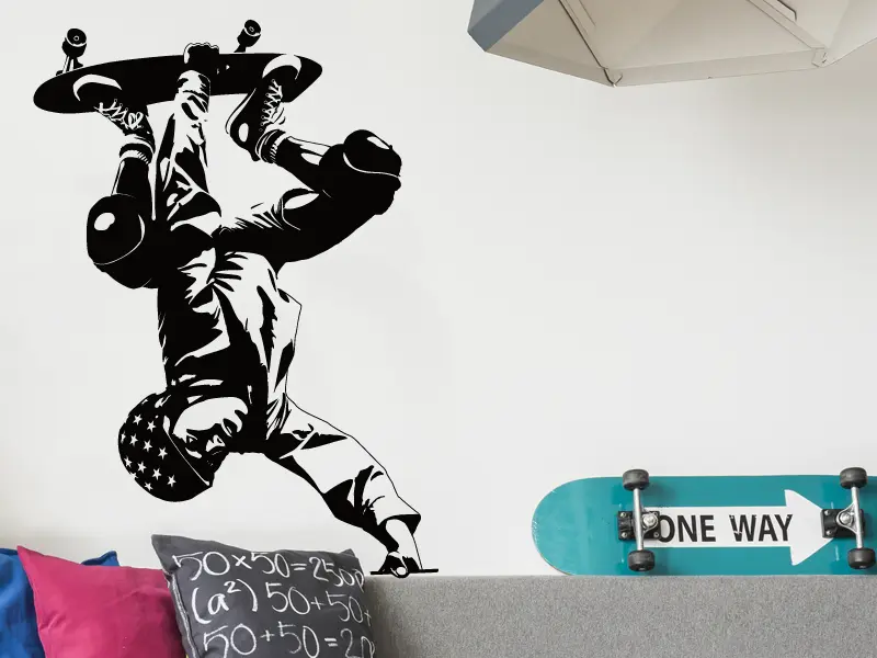 Sticker mural Skate & Ride Skateur résultat en situation Sticker Skateur