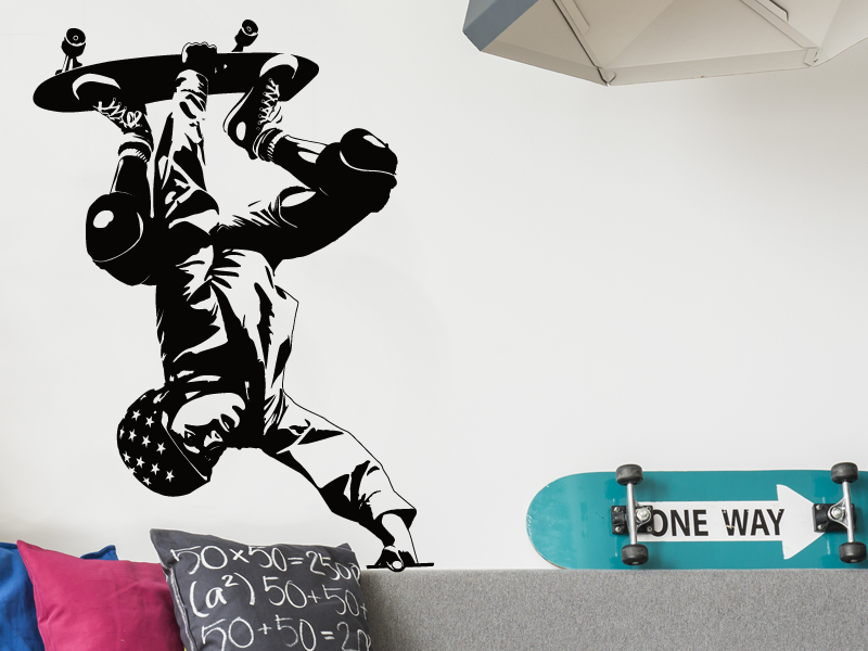 Sticker mural Skateur résultat en situation