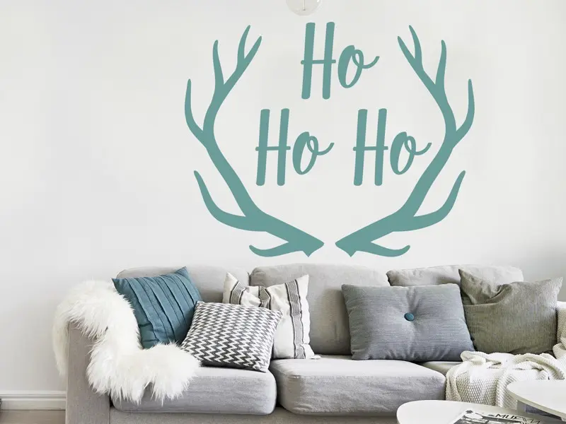 Sticker mural Noël de Noël Ho Ho Ho résultat en situation Sticker de Noël Ho Ho Ho