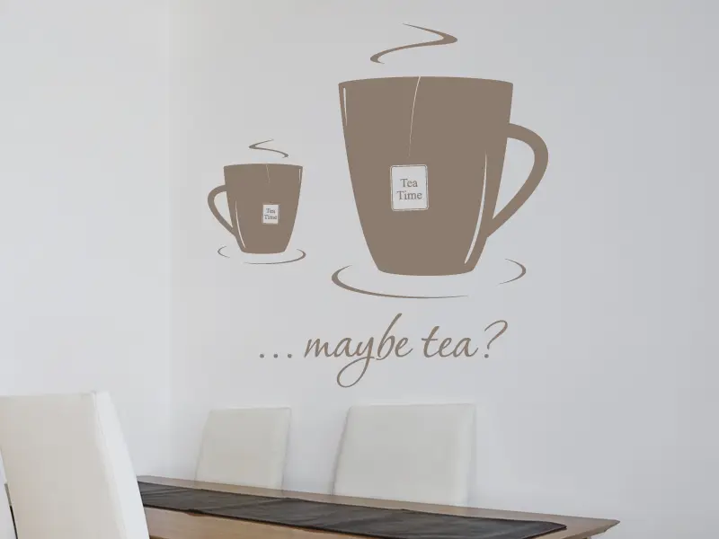 Sticker mural Thé - Café Maybe Tea? résultat en situation Sticker Maybe Tea?