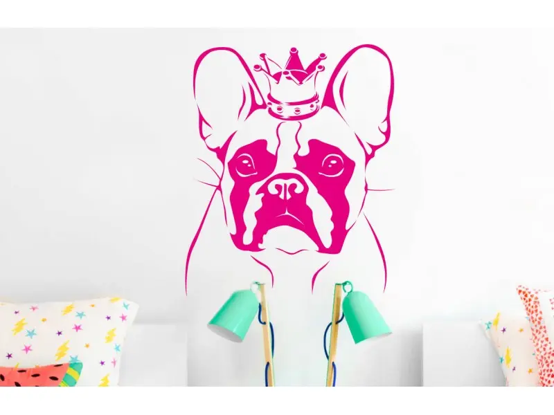 Sticker mural Sur la Terre Bulldog Français résultat en situation gros plan Sticker Bulldog Français