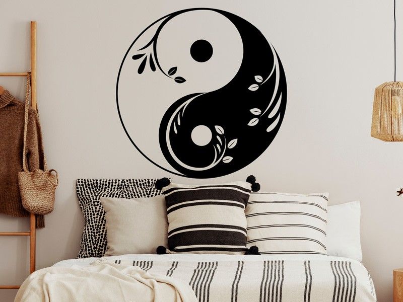Autocolante de parede Yin-Yang Floral 4