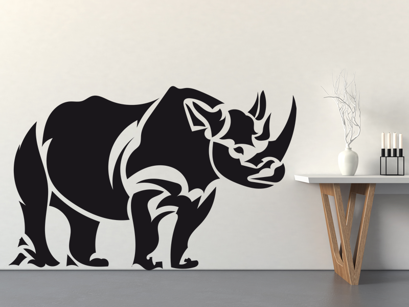 Sticker mural Rhinoceros résultat en situation Sticker mural Rhinoceros résultat en situation