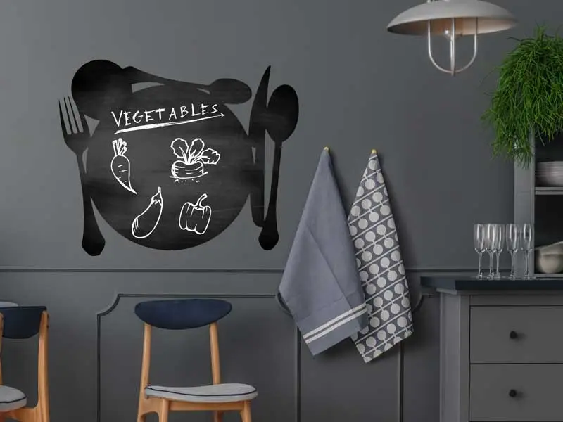 Sticker mural Ardoise Assiette résultat en situation Sticker mural Ardoise Assiette résultat en situation