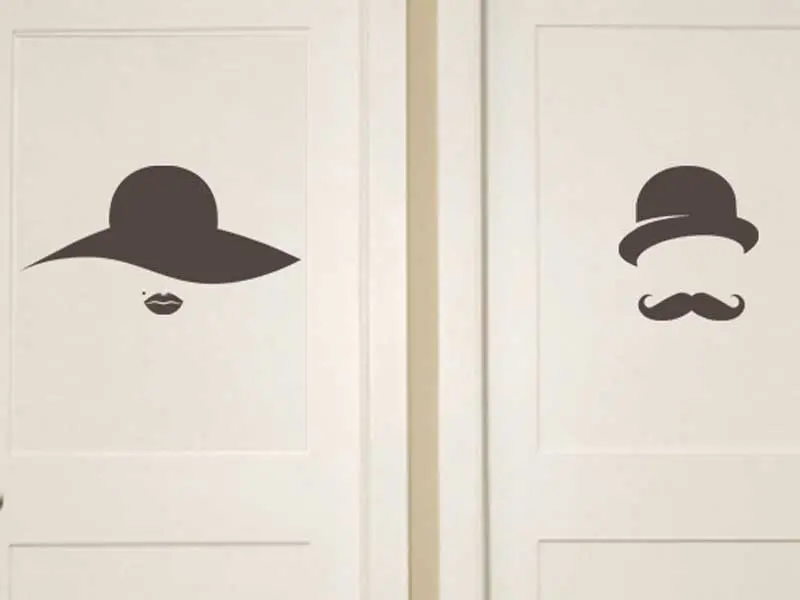 Sticker WC Homme /Femme Rétro