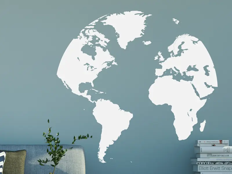 Sticker mural Cartes du Monde Mappemonde Globe Terrestre résultat en situation gros plan Sticker Mappemonde Globe Terrestre