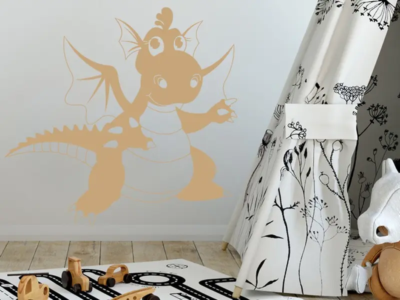 Sticker mural Animaux Dragon résultat en situation gros plan Sticker Dragon