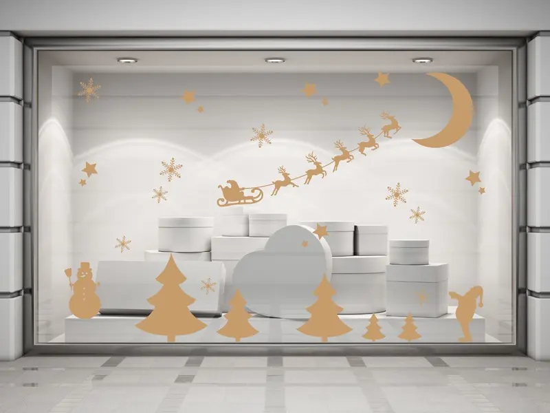 Sticker mural Noël Pack Décoratif de Noël 2 résultat en situation Sticker Pack Décoratif de Noël 2