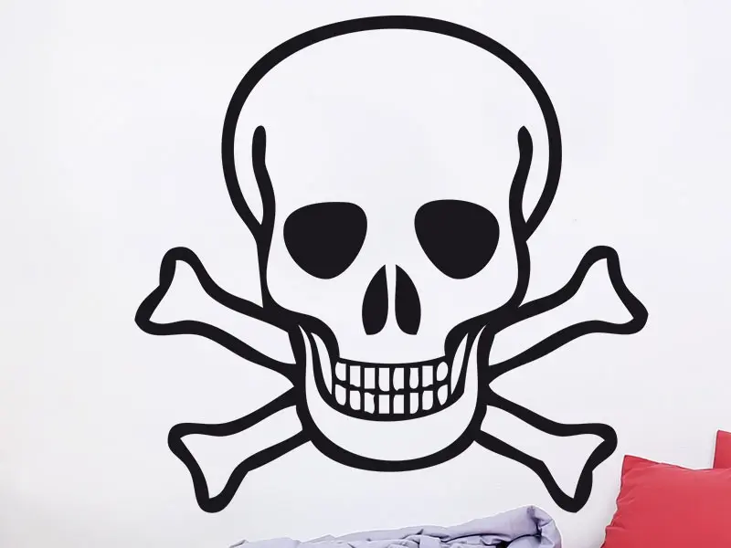 Autocolante Crânio résultat en situation gros plan Autocolante Crânio