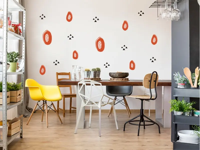 Sticker mural Fruits - Légumes Pack Papayes résultat en situation Sticker Pack Papayes