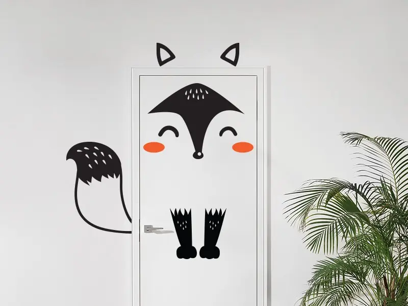 Sticker mural Renard à la Porte résultat en situation Sticker mural Renard à la Porte résultat en situation