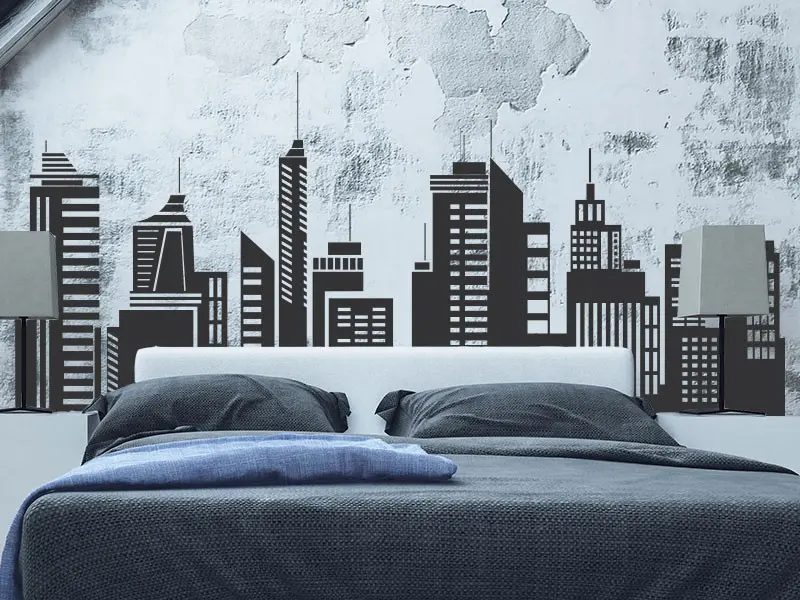 Sticker mural Paysages & Skylines Skyline New-York 3 résultat en situation gros plan Sticker Skyline New-York 3