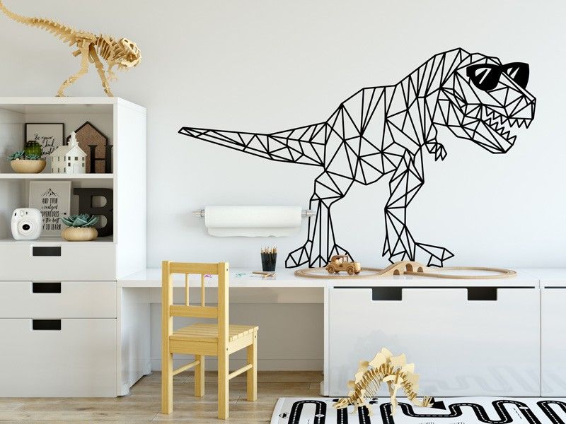 Autocolante de parede T-Rex Geométrico Fun
