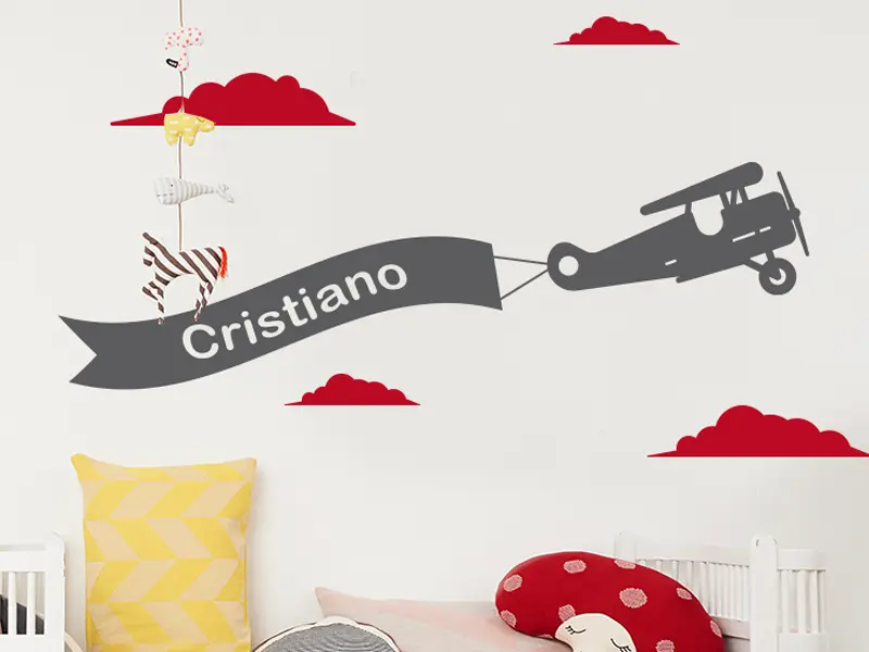 Sticker mural Avions & Bateaux Avion Banderole résultat en situation gros plan Sticker Avion Banderole