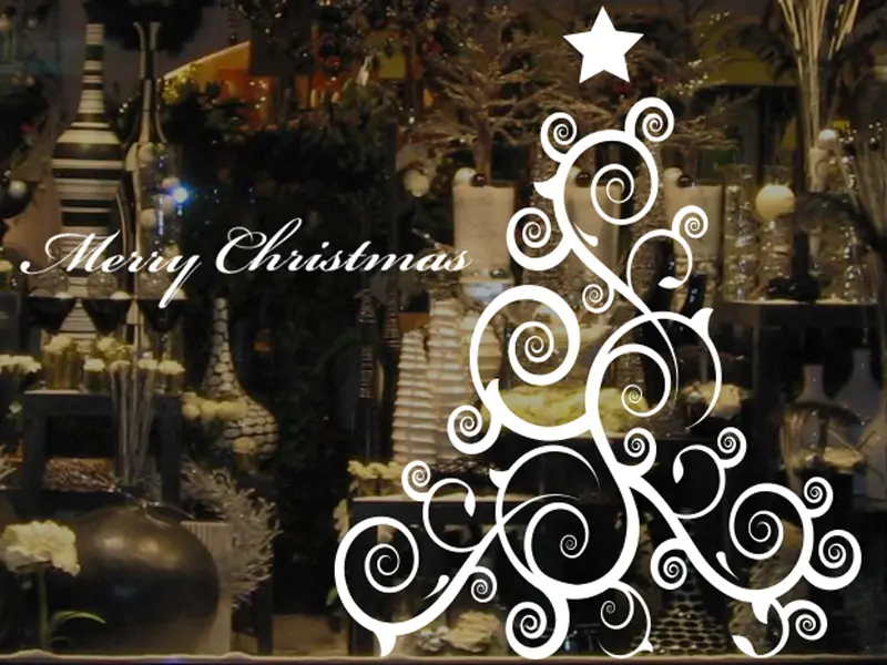 Autocolante Árvore de Natal Barroco 2 résultat en situation gros plan Autocolante Árvore de Natal Barroco 2