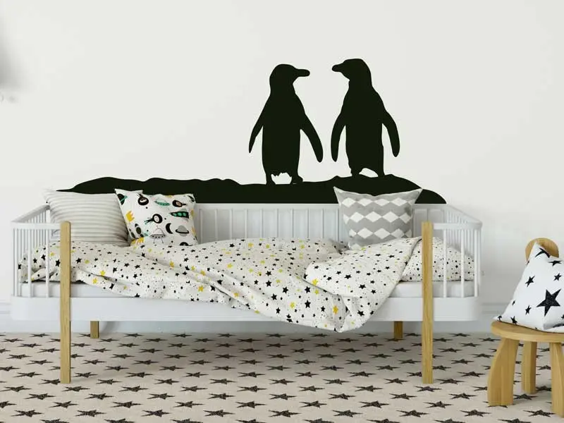 Sticker mural Animaux Pingouins Banquise résultat en situation Sticker Pingouins Banquise