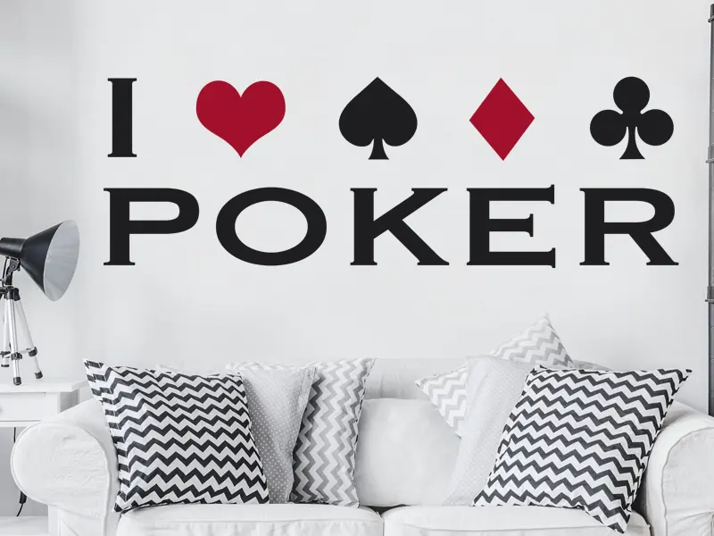 Autocolante de parede I love Poker