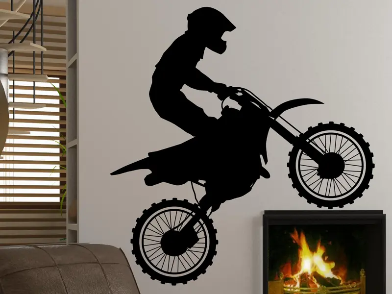 Sticker mural Auto & Moto Moto Cross 2 résultat en situation gros plan Sticker Moto Cross 2
