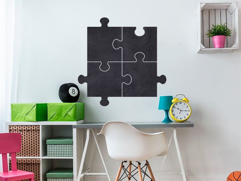 Sticker mural Ardoise Puzzle résultat en situation