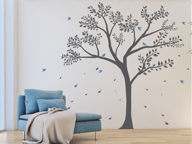 Sticker mural Arbre Oiseaux 7 résultat en situation