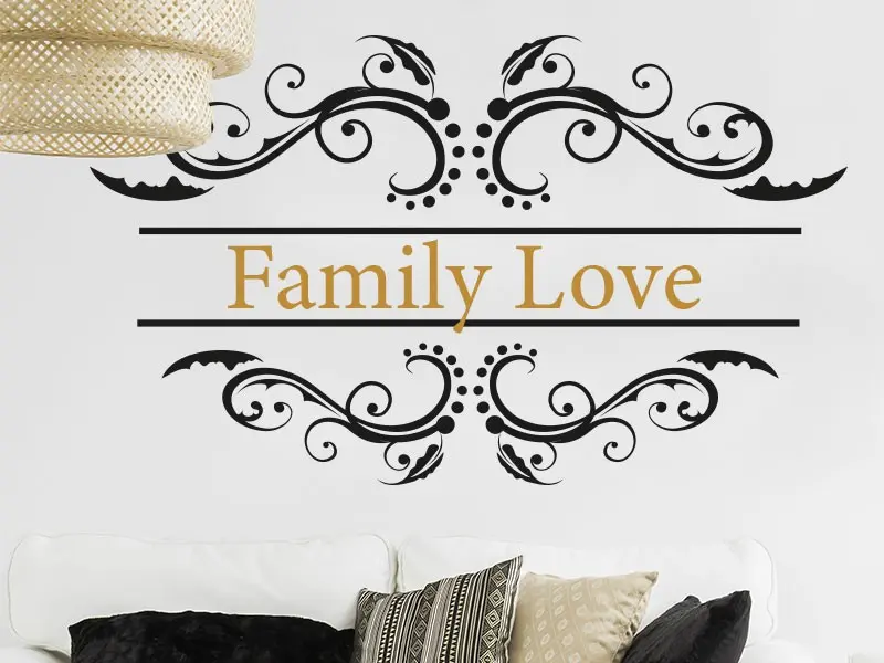 Sticker mural Autres Textes Ornement Baroque Personnalisable résultat en situation gros plan Sticker Ornement Baroque Personnalisable