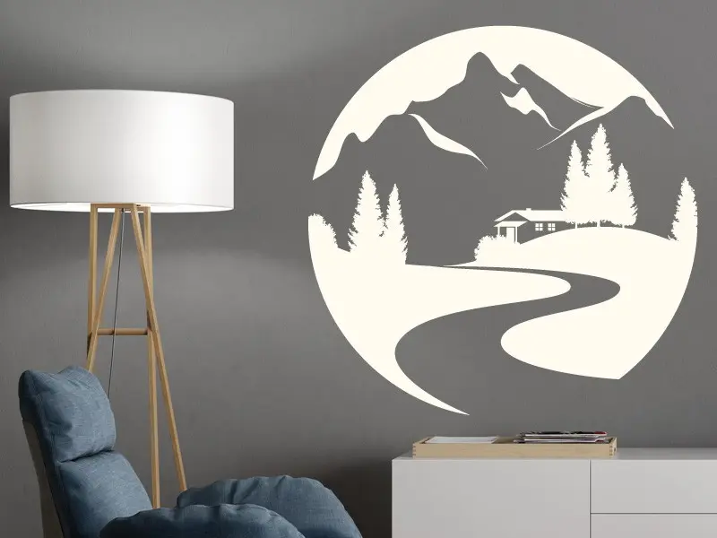 Sticker mural Paysages & Skylines Paysage Montages 3 résultat en situation gros plan Sticker Paysage Montages 3