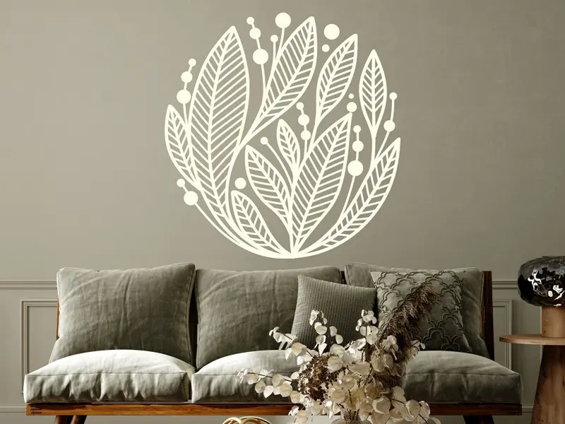 Sticker mural Ornement Floral Boule 2 résultat en situation Sticker mural Ornement Floral Boule 2 résultat en situation