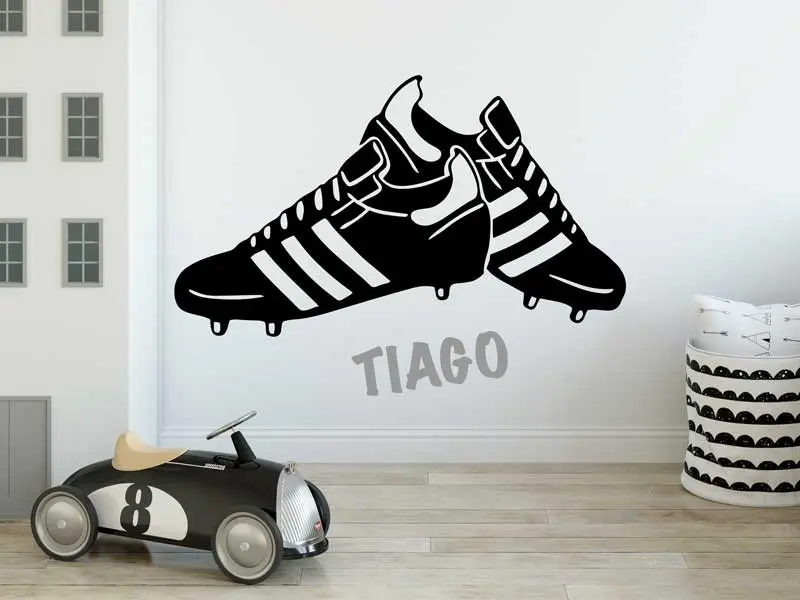 Sticker mural Football Chaussures de Foot 2 résultat en situation Sticker Chaussures de Foot 2