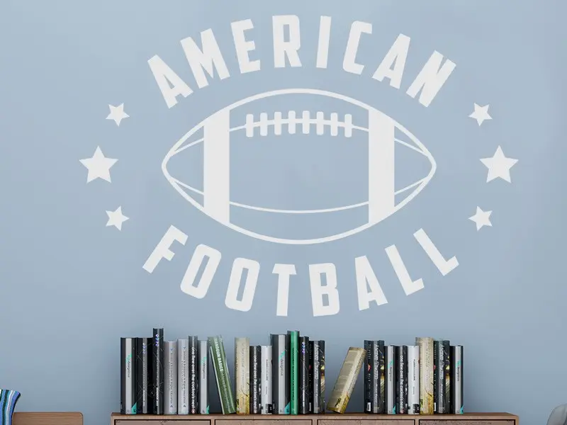 Autocollante Football Américain résultat en situation gros plan Autocollante Football Américain