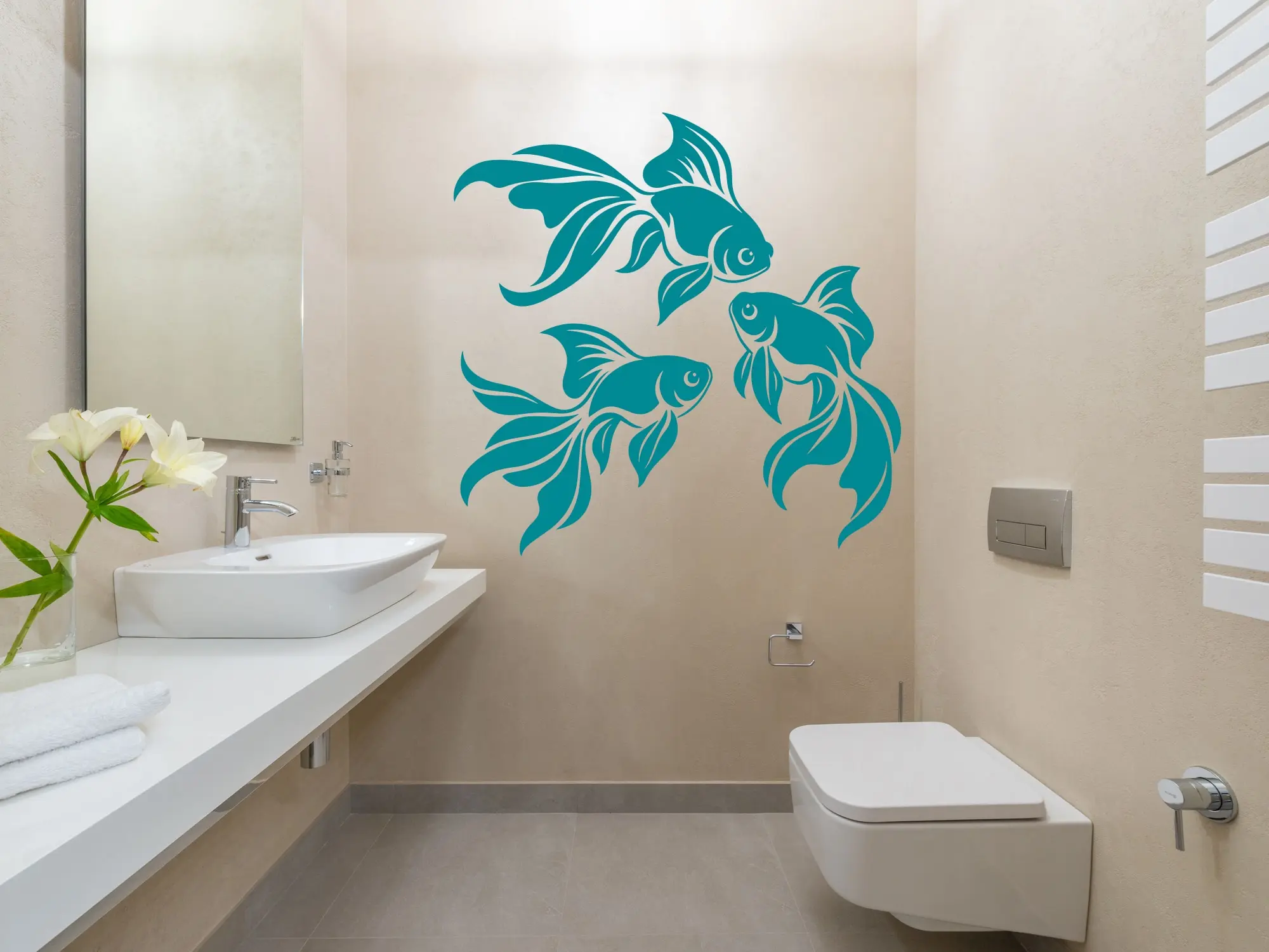 Sticker mural Trio de poissons japonais Sticker mural Trio de poissons japonais