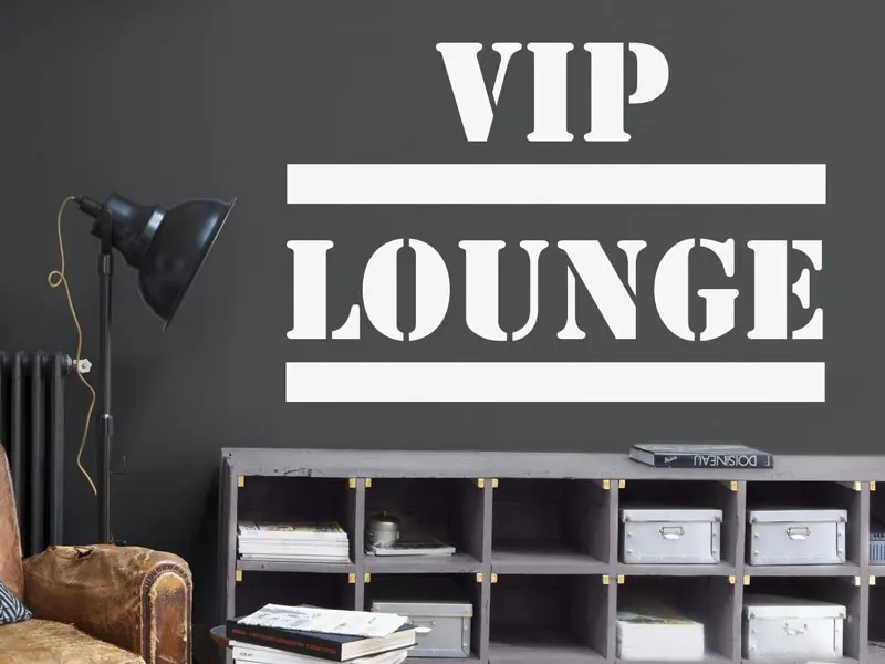 Autocolante VIP Lounge résultat en situation gros plan Autocolante VIP Lounge