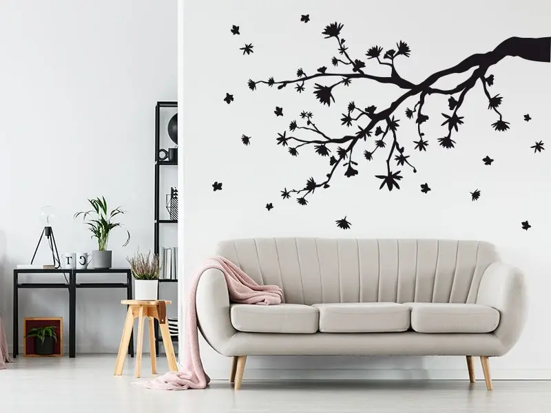 Sticker mural Branche d'Automne résultat en situation