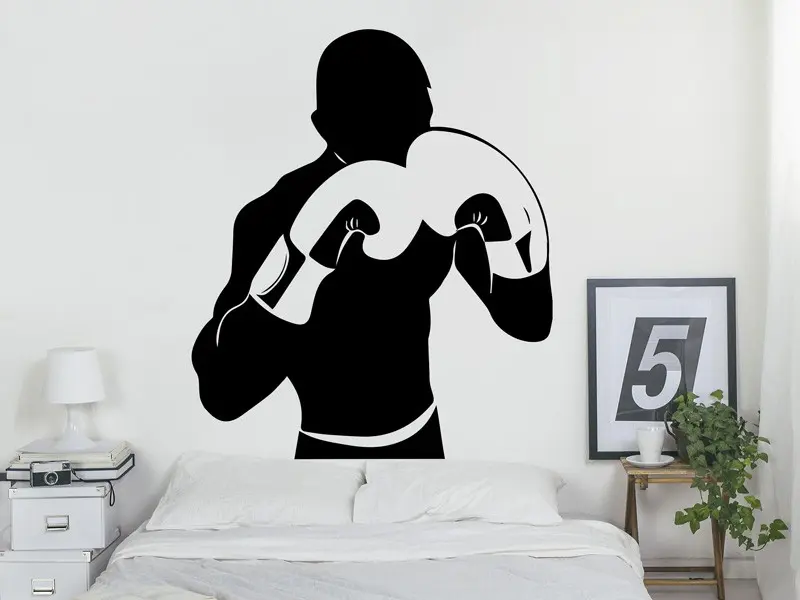 Sticker mural Autres Sports Silhouette Boxeur résultat en situation Sticker Silhouette Boxeur