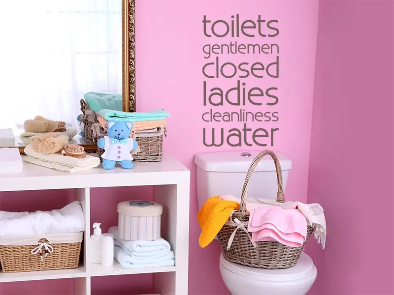 Sticker mural Stickers WC & Salle de bain Toilets résultat en situation Sticker Toilets